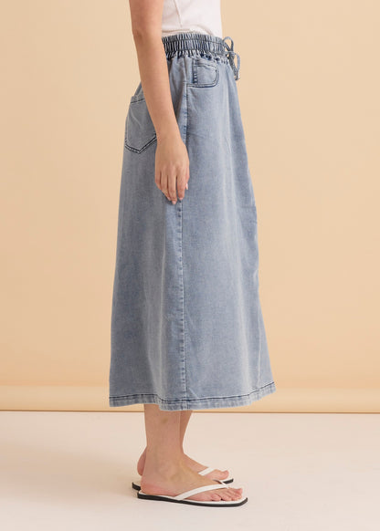 Maxi Jogger Skirt light blue wash