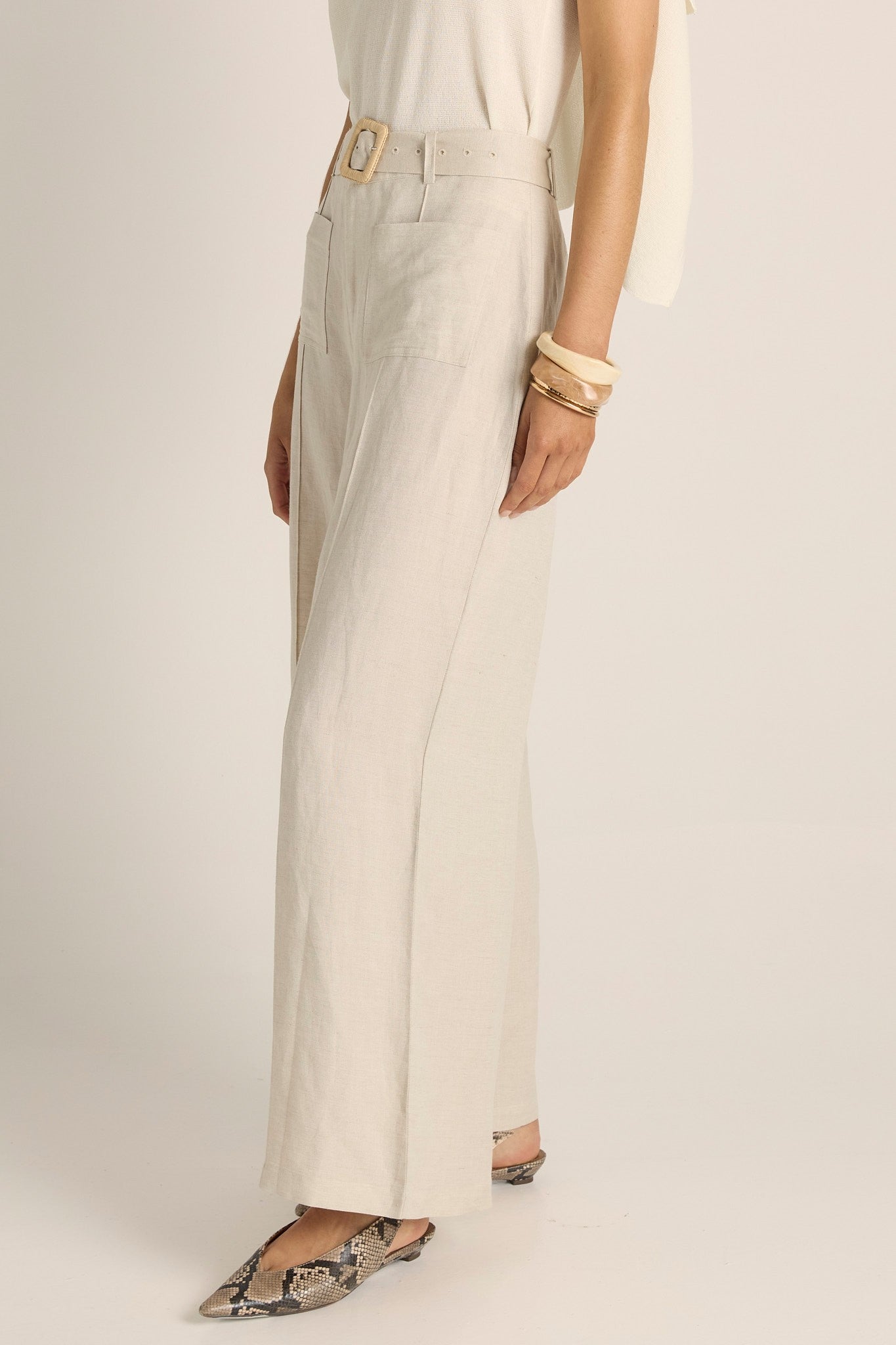 Remi Raffia Pant - flax