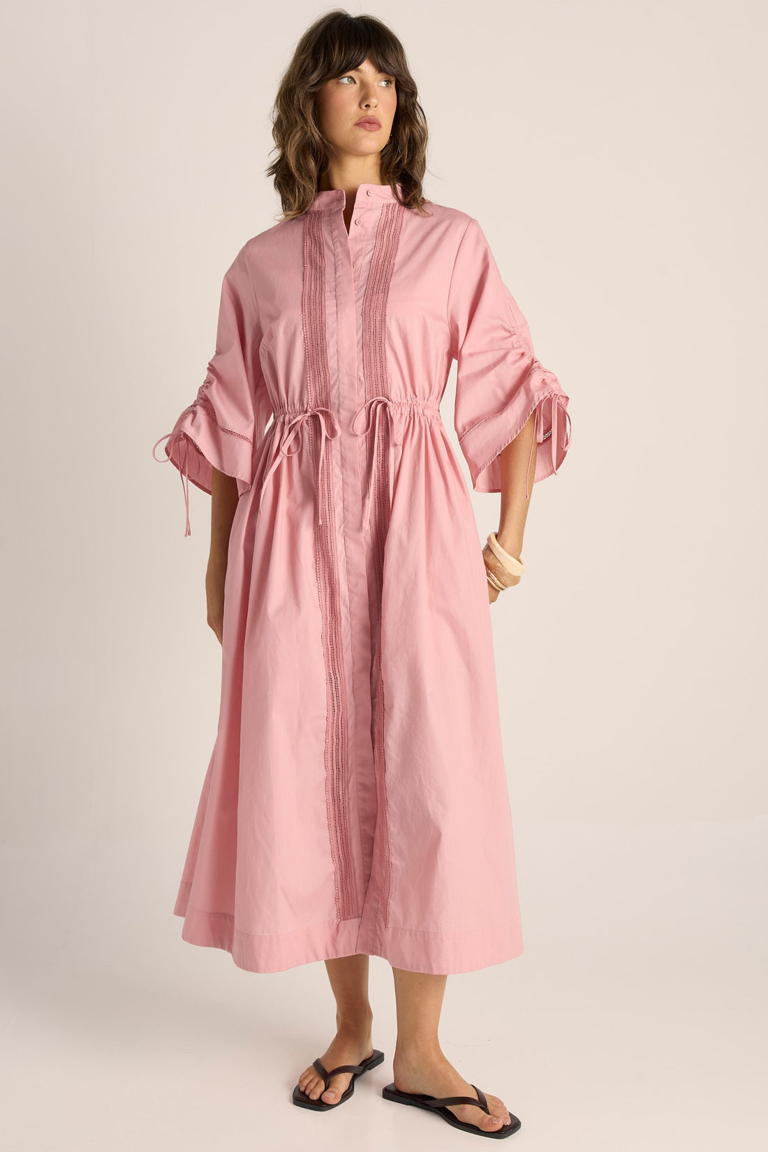 Etta Lace Detailed Dress - dusty rose