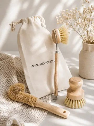 Wooden Kitchen Brushes - set of 3