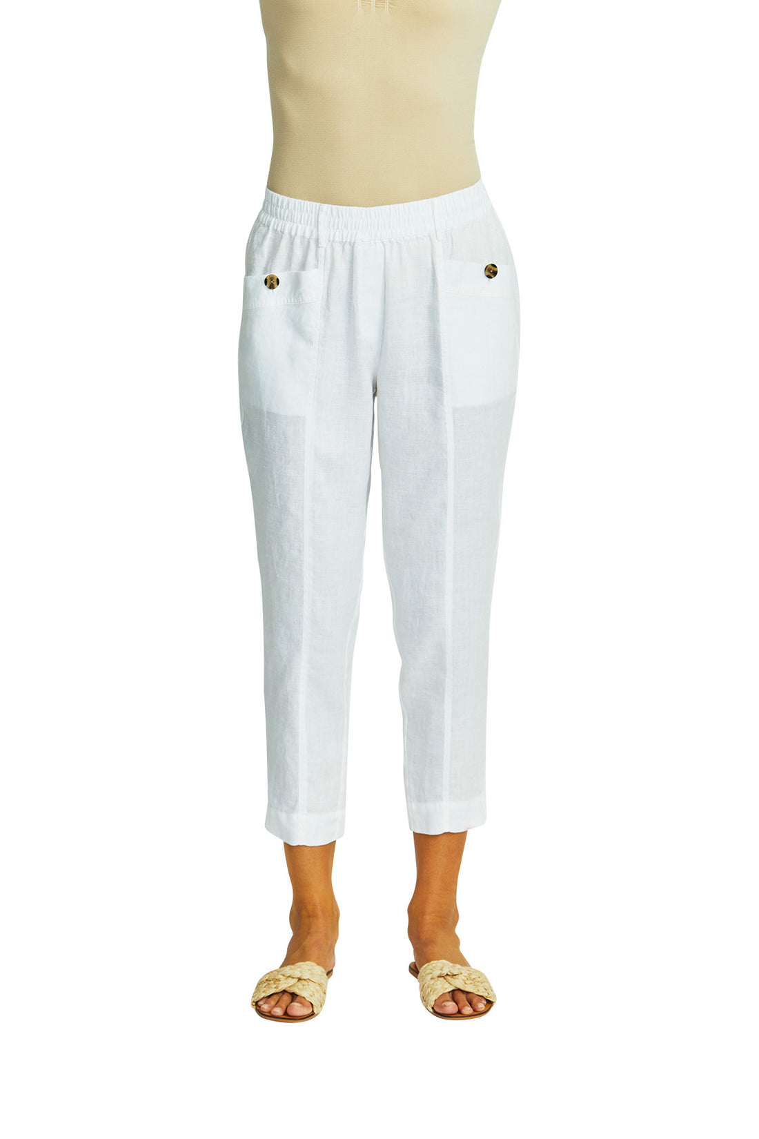 Ava Pull On Pant white