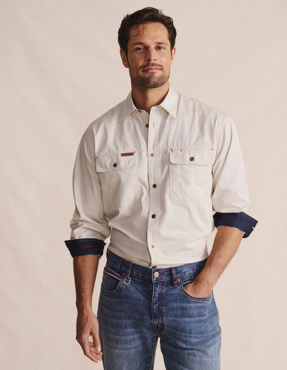 Armstrong Full Placket Workshirt - stone