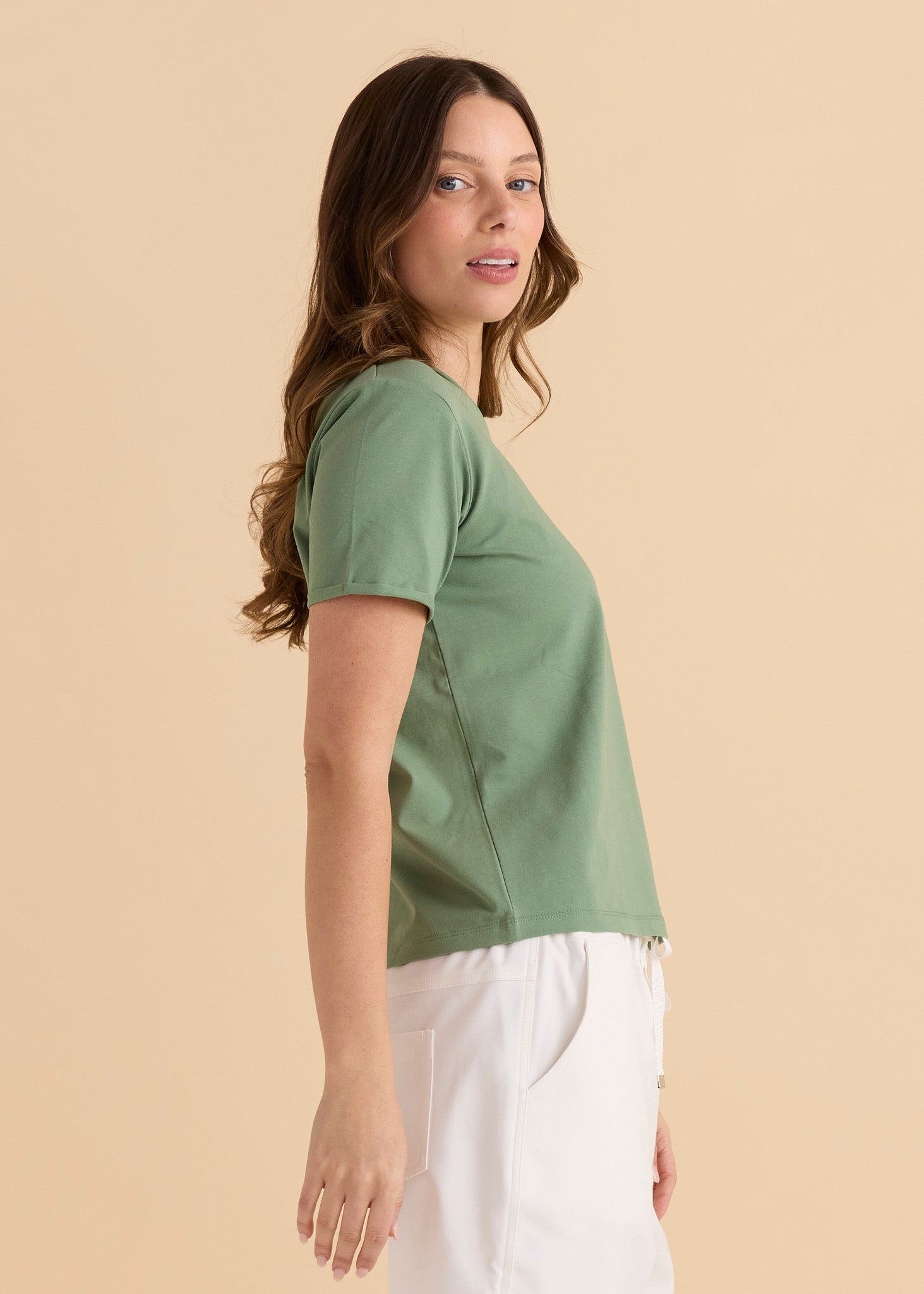 Cotton Slim Fit Tee Green