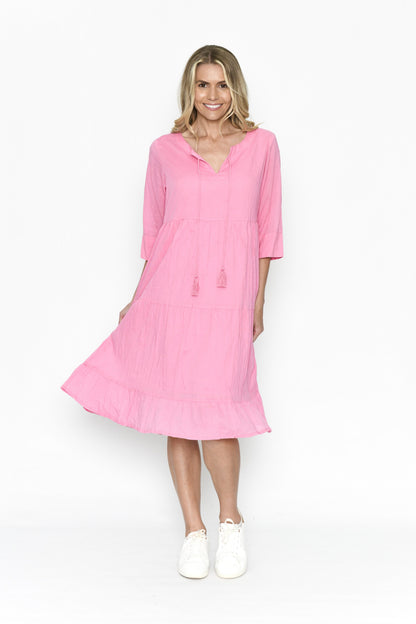 Amber Cotton Dress Pink