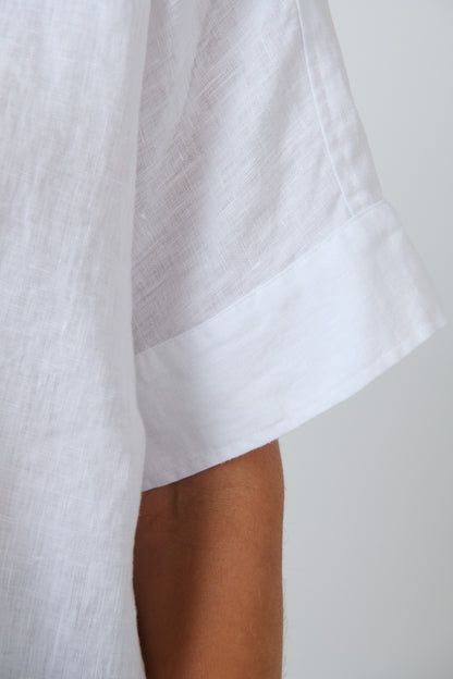 Evie linen top - white