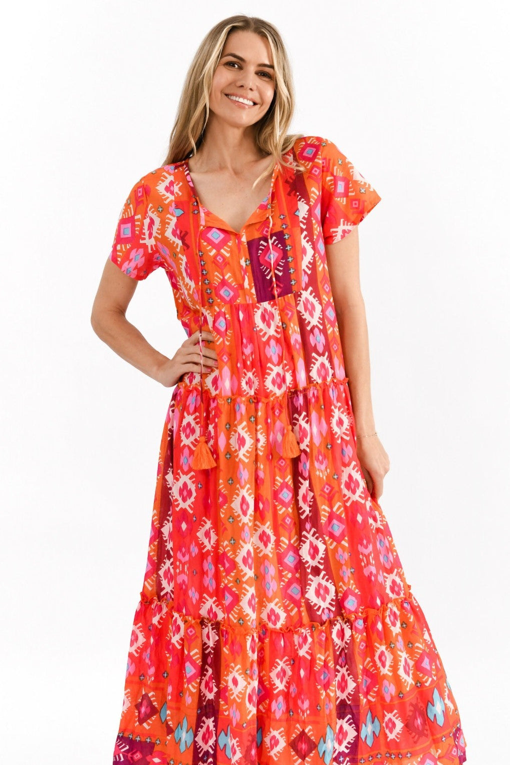 Persian border 2 maxi dress