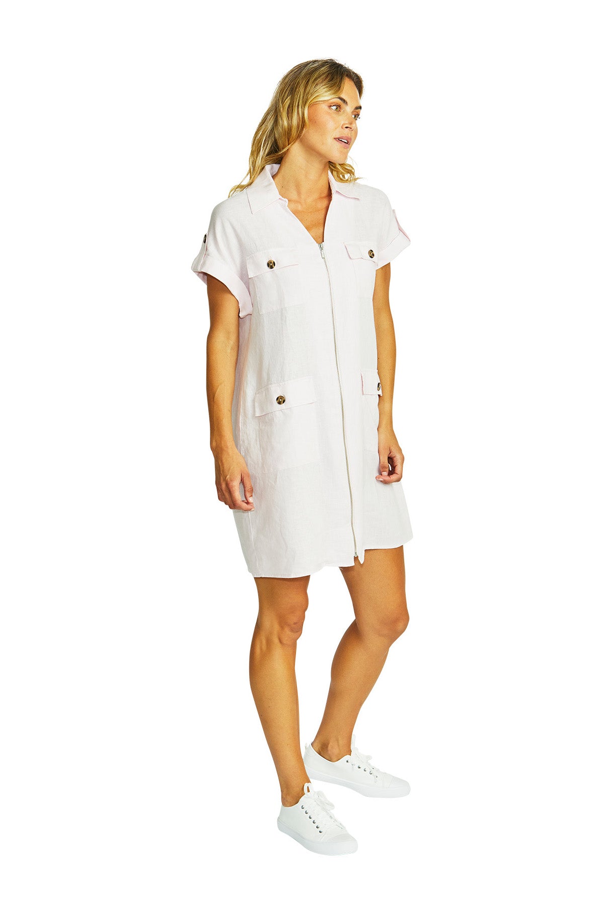 Yves Linen Safari Dress Fairyfloss