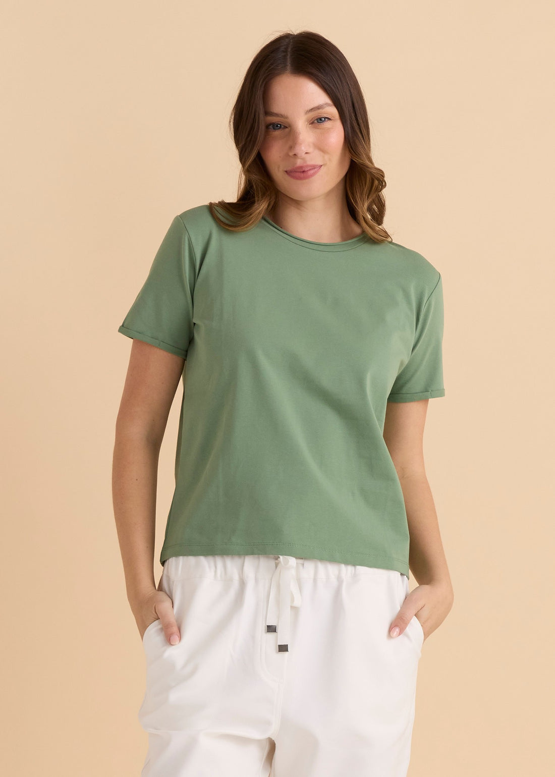 Cotton Slim Fit Tee Green