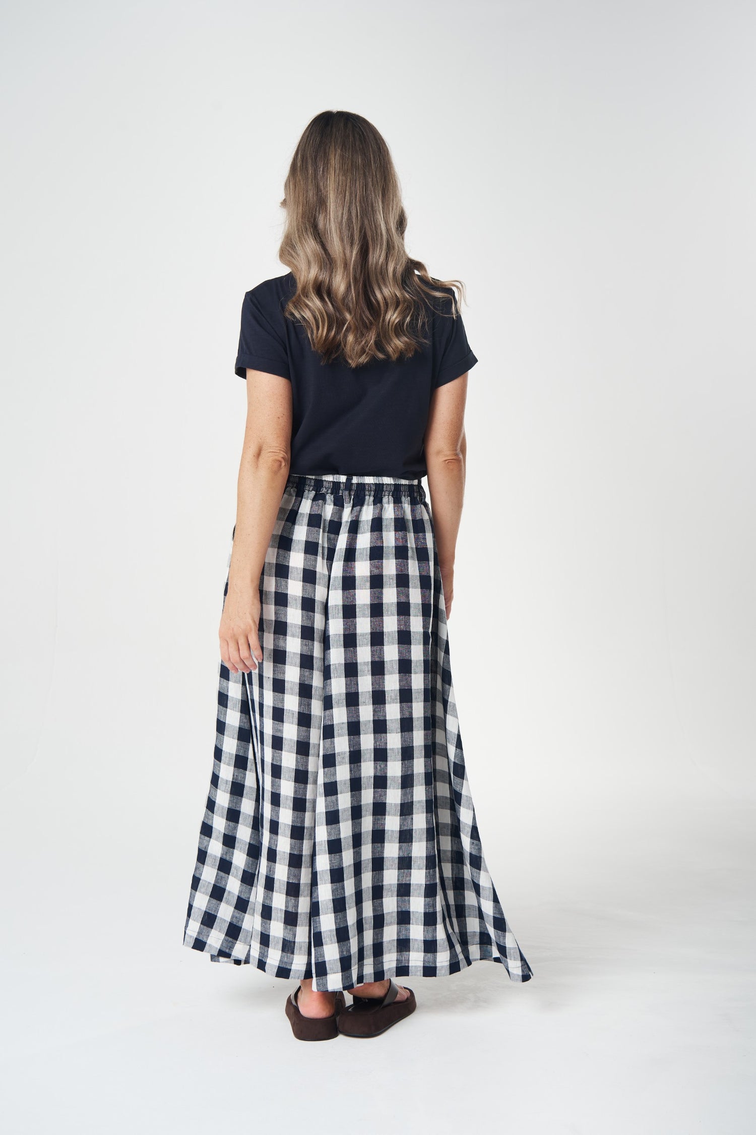 Field Maxi Gingham Skirt - navy
