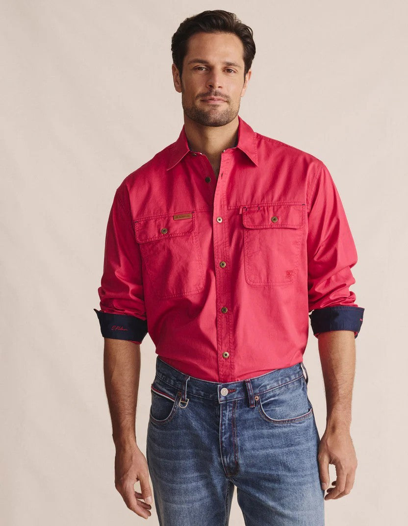 Armstrong Full Placket Workshirt - red
