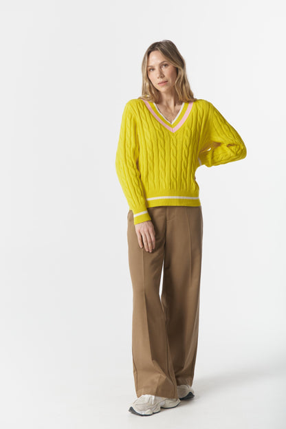 Cheeky Deep V Knit Limonite