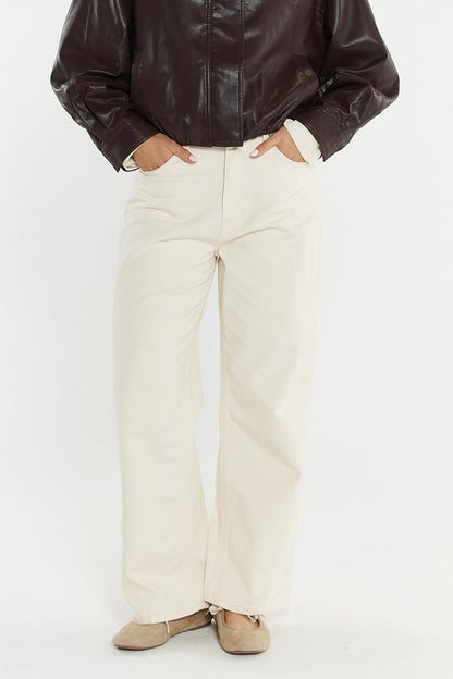 Nuala Wide Leg Jean cream