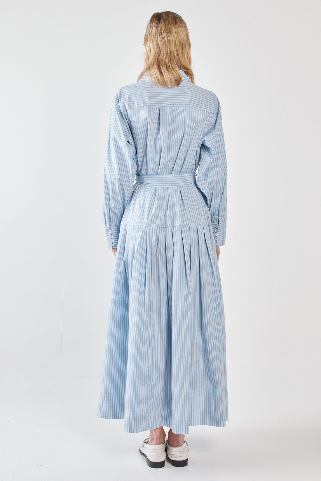 Christa striped shirt dress blue/choc