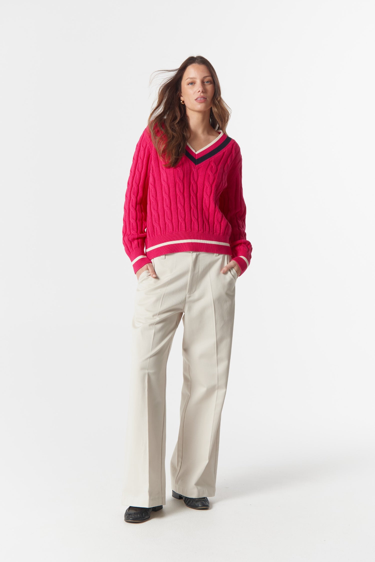 Cheeky Deep V Knit flamboyant