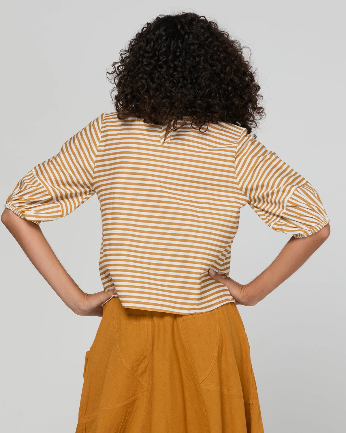 Ava Top Mustard Stripe