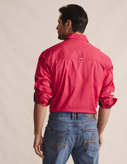 Armstrong Full Placket Workshirt - red