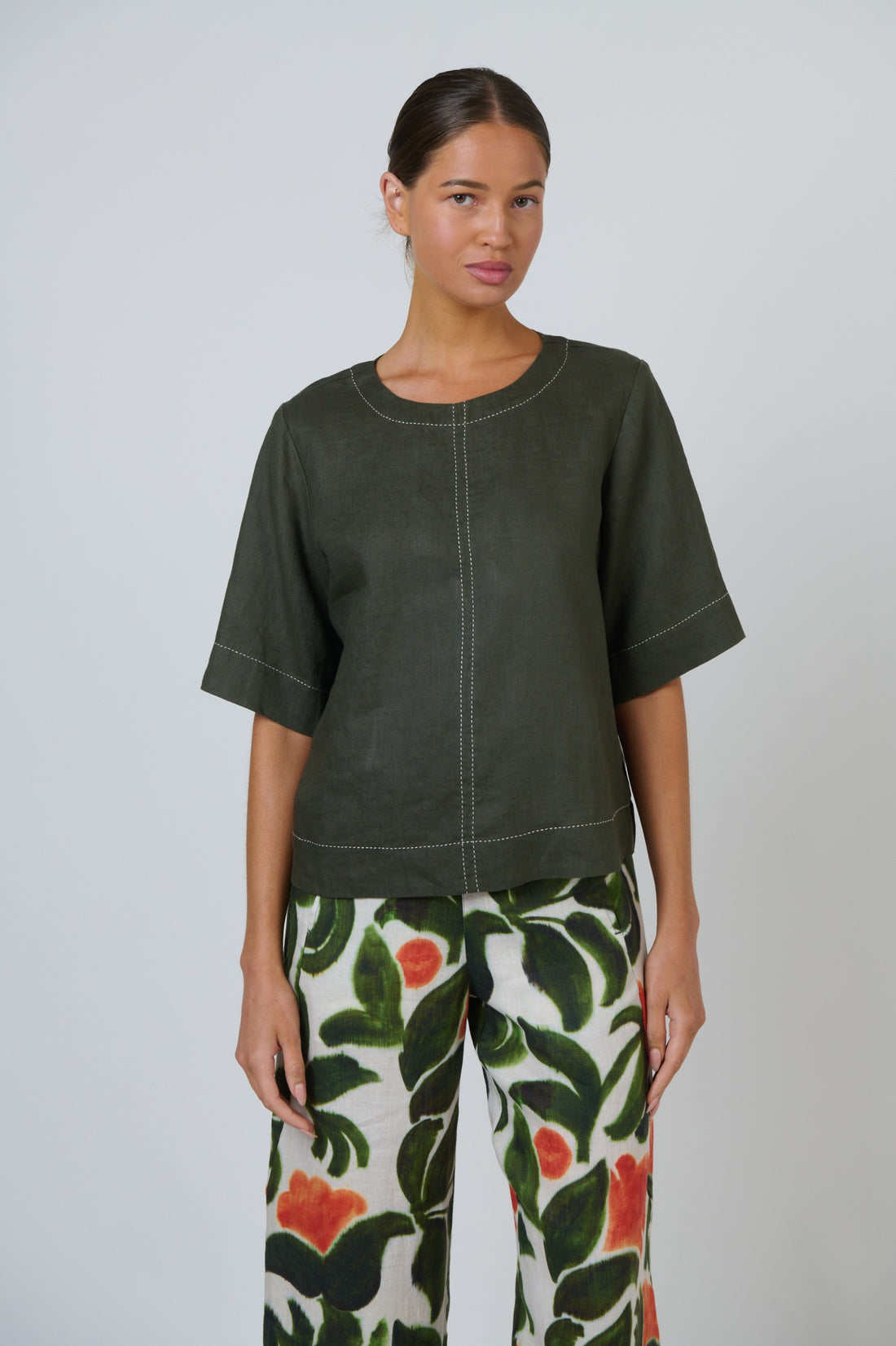 Topiary Linen Top