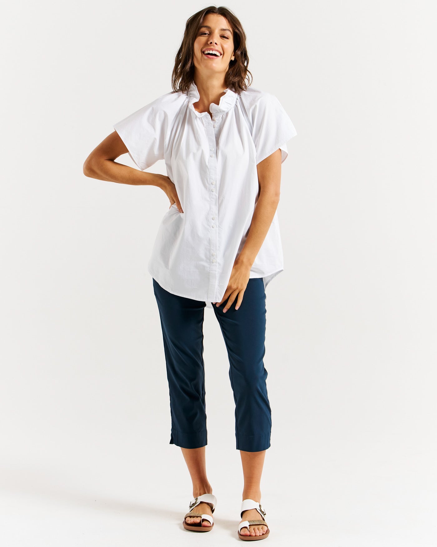 Caspian cotton blouse white