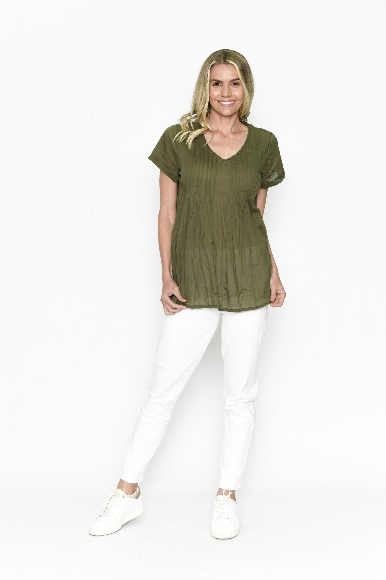 Kayla cotton blouse olive