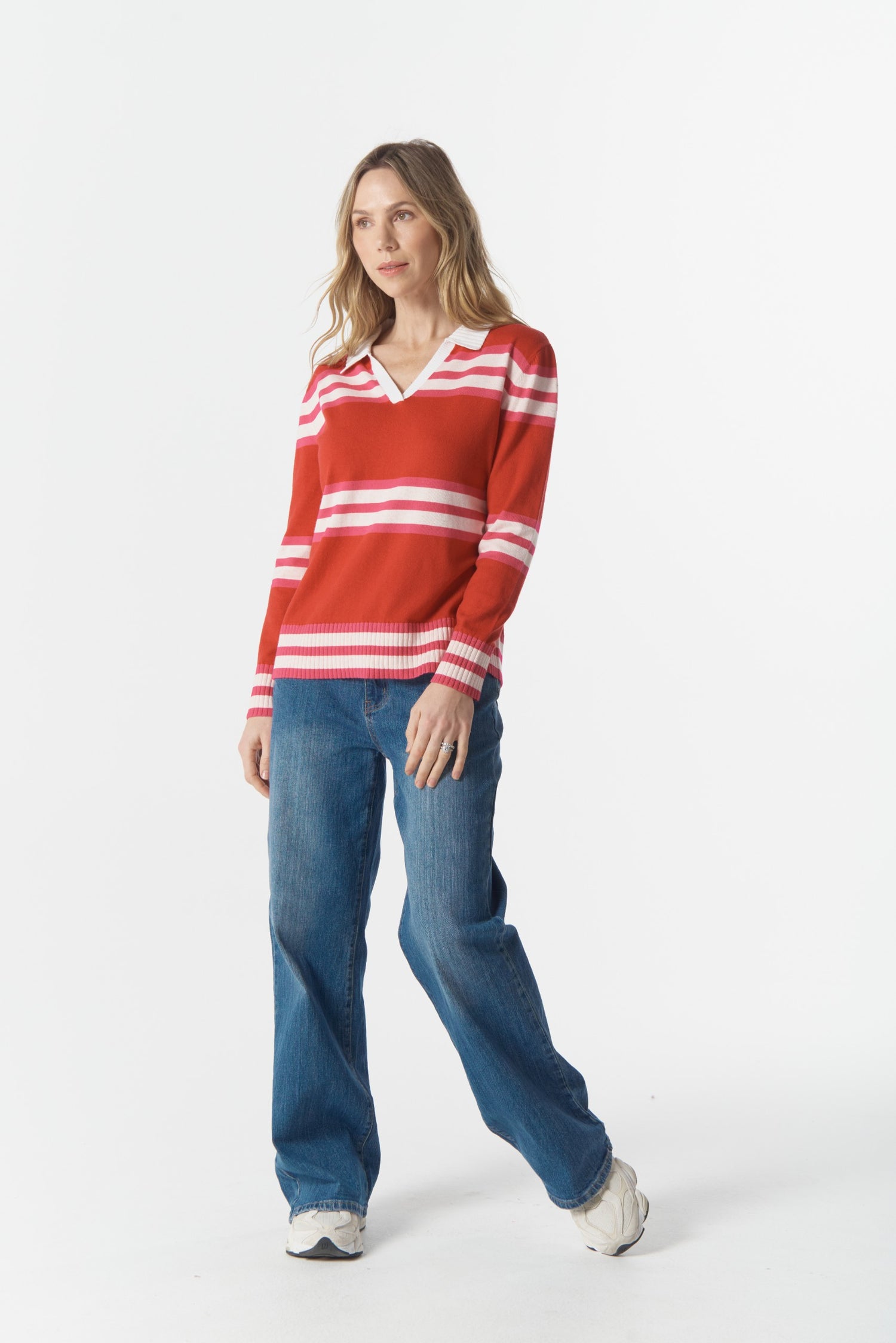 Sun Chaser Polo Knit Scarlet