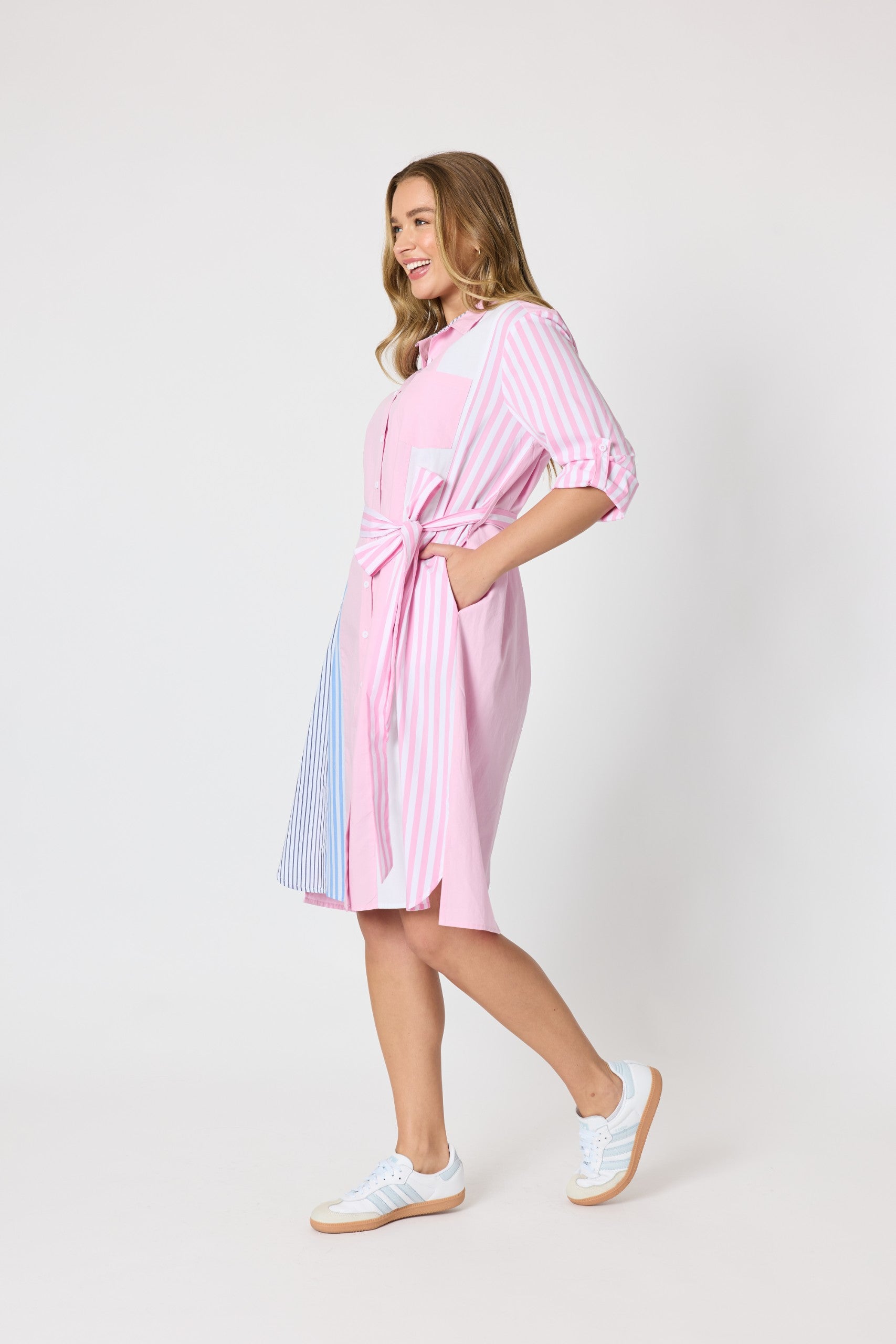 Miramar Stripe Dress lipstick