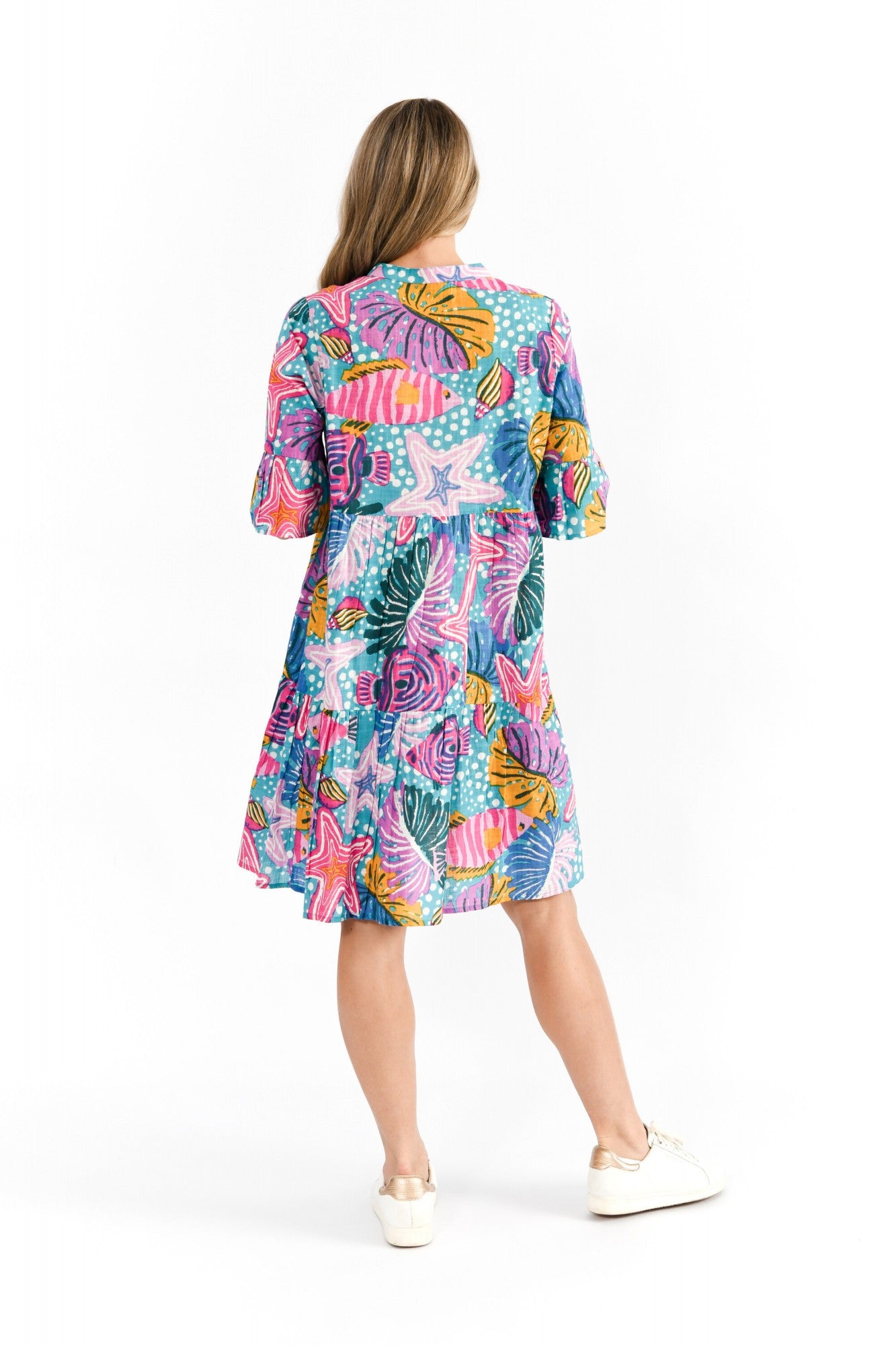 Starfish 2 - Maya button v Neck dress