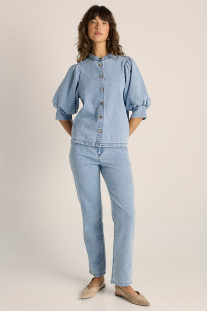Lila Denim Balloon Shirt
