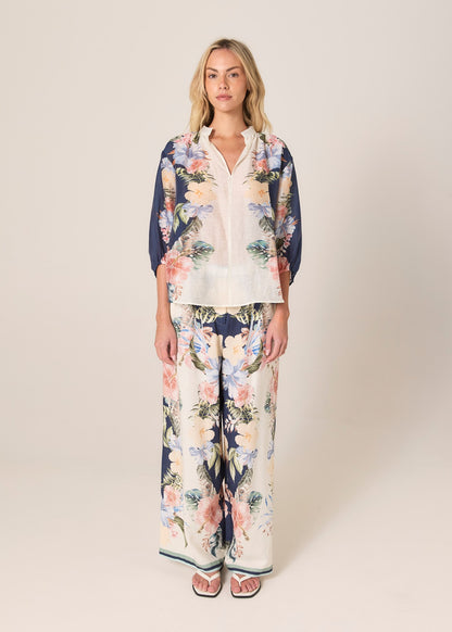 Solara Print Pant Navy