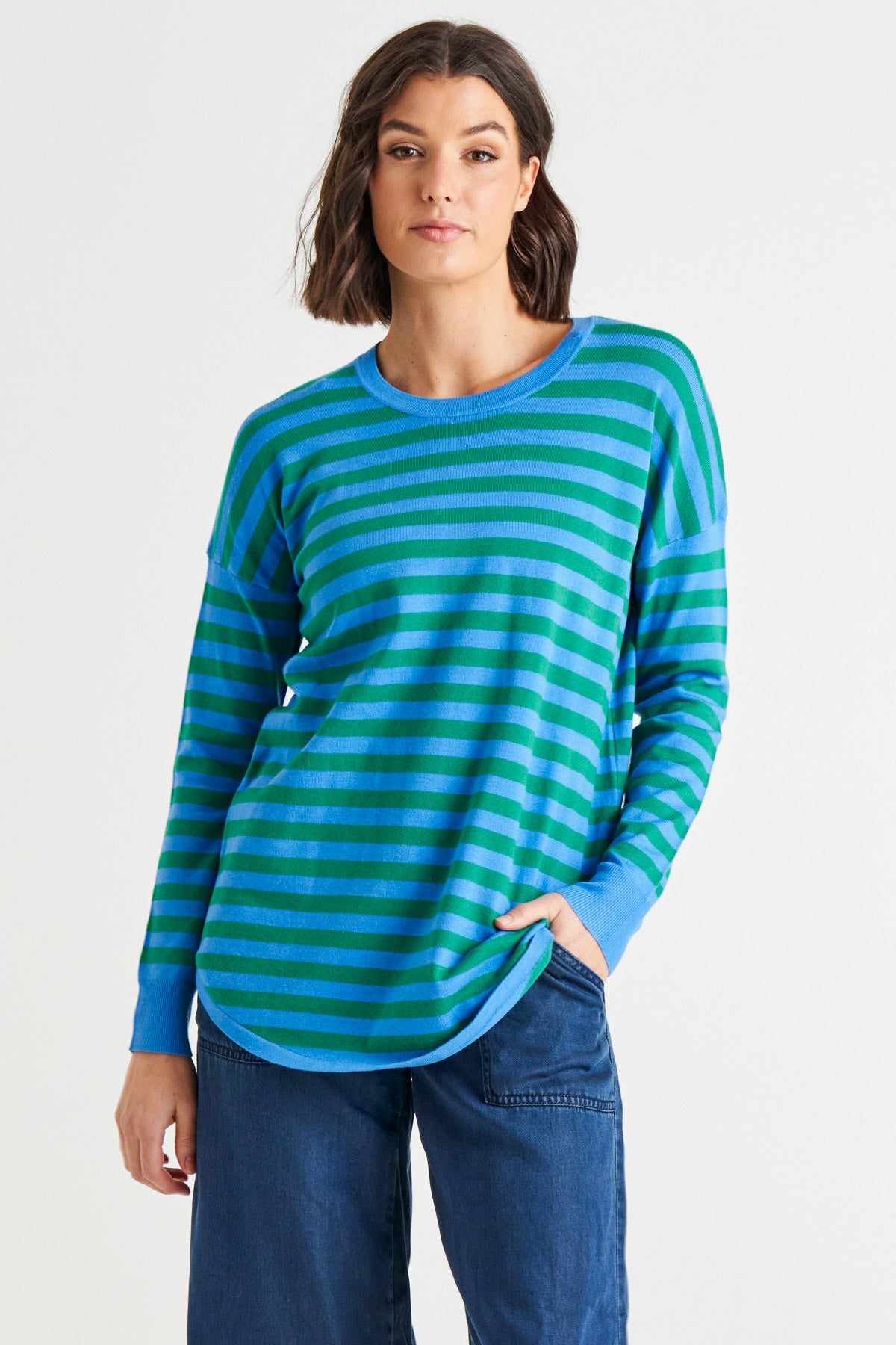 Sophie Knit Jumper green blue