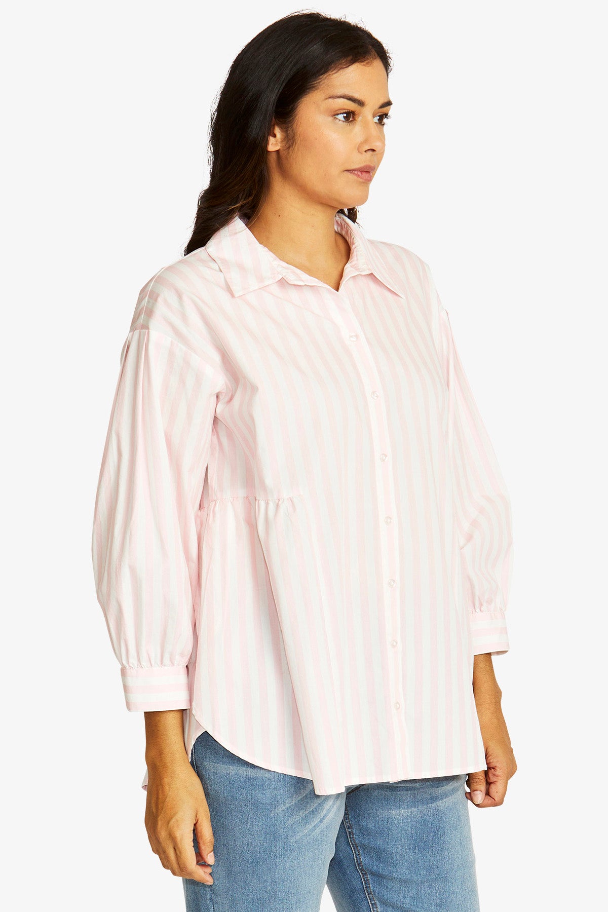 Elli Stripe Shirt White/Quartz