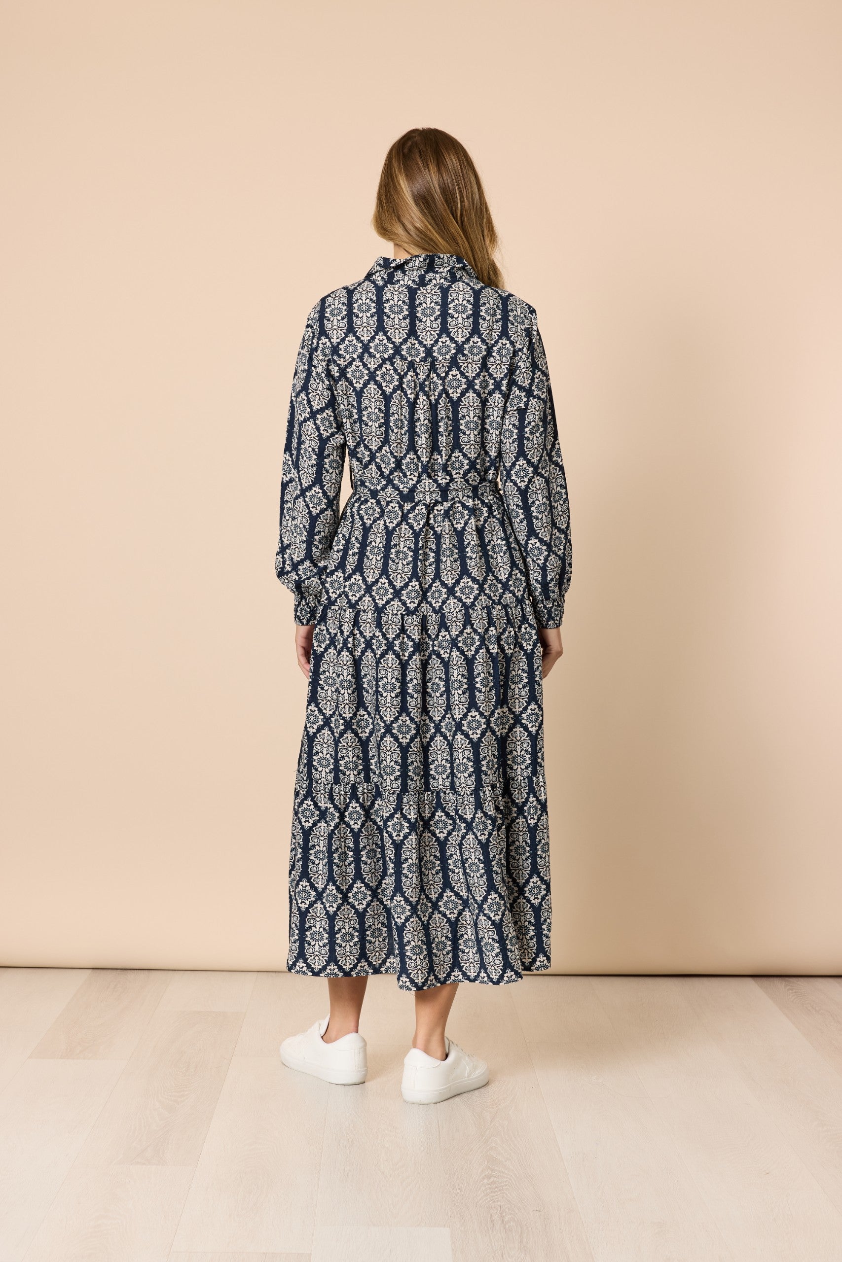 Lola Print Dress Navy/White