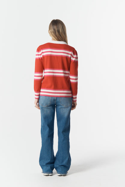 Sun Chaser Polo Knit Scarlet