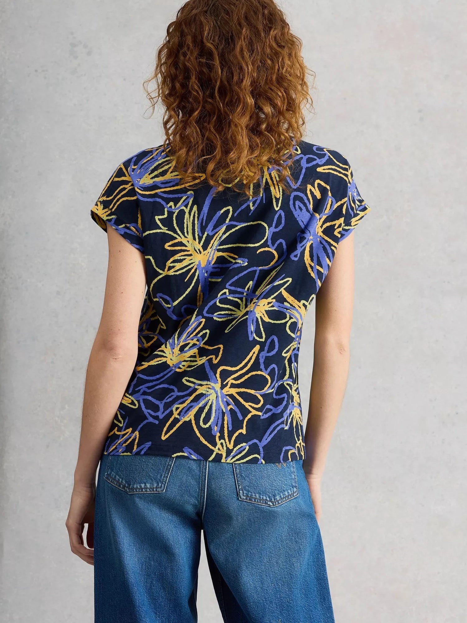 Nelly notch neck tee Navy