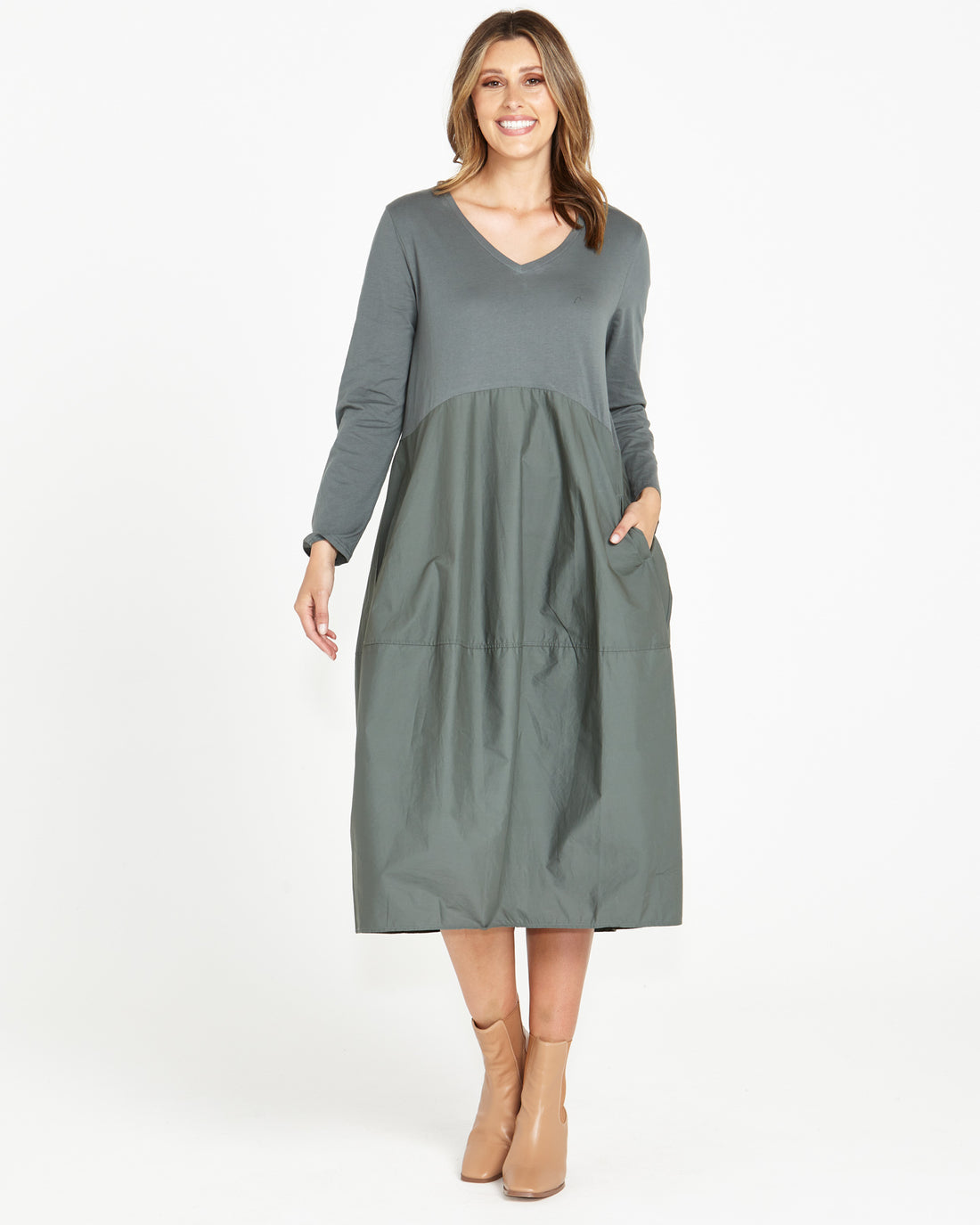 Tulip Dress Dusty Green