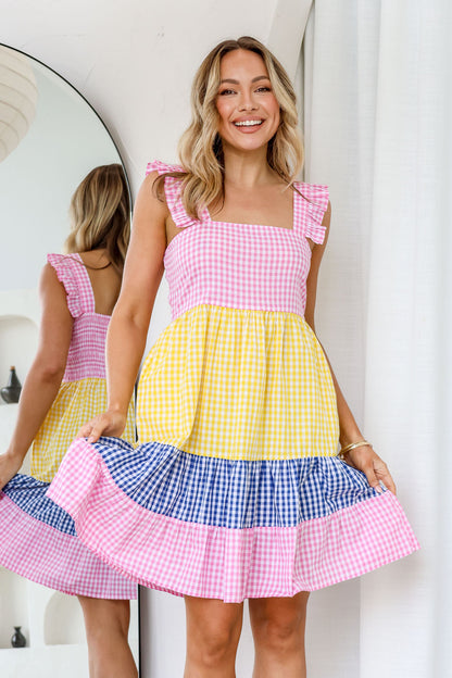 Mix and Match Sorbet Gingham cotton dress