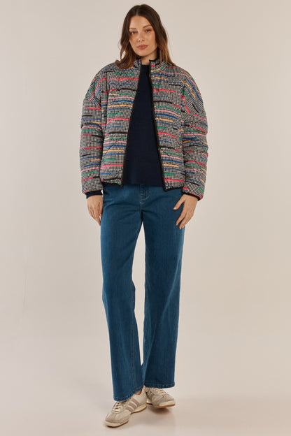 Finch Reversible Jacket Rainbow/Houndstooth