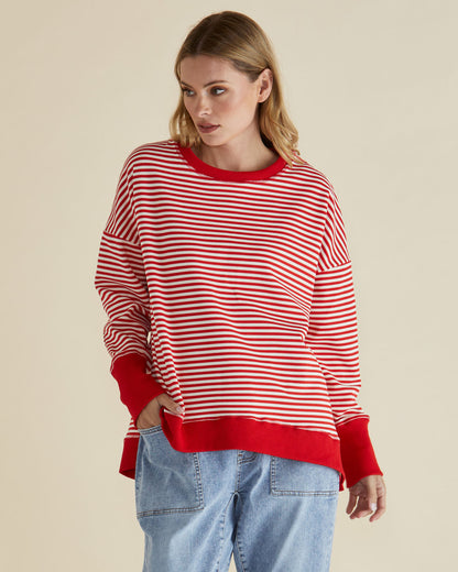 Cove Sweater Red Stripe