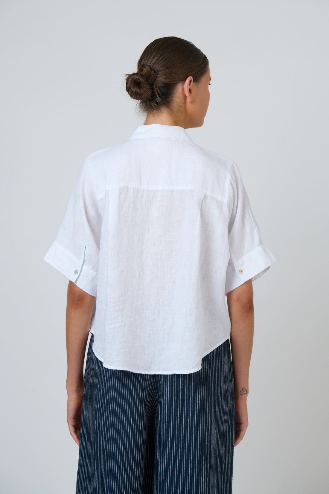 Evie linen top - white