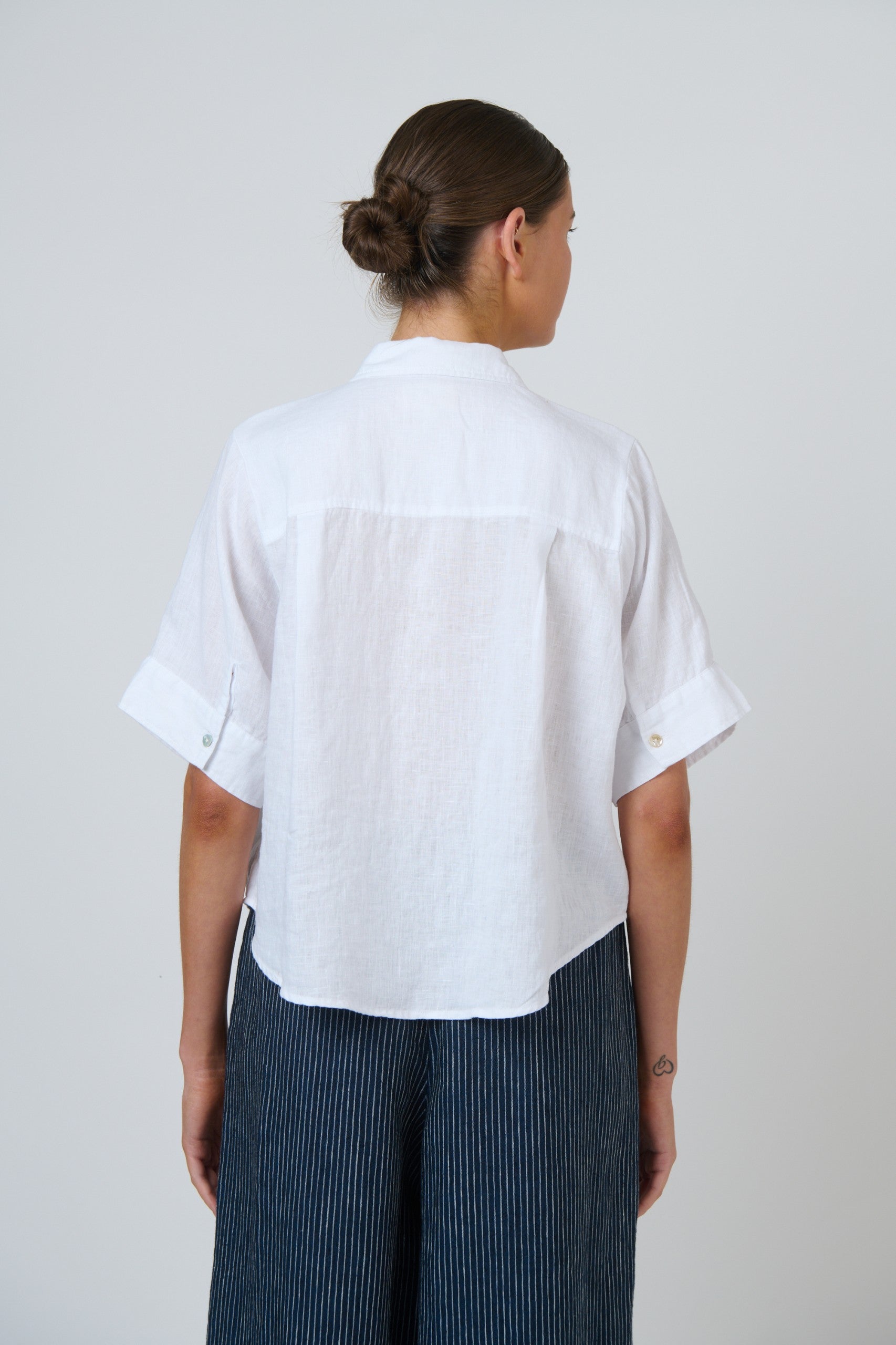 Evie linen top - white