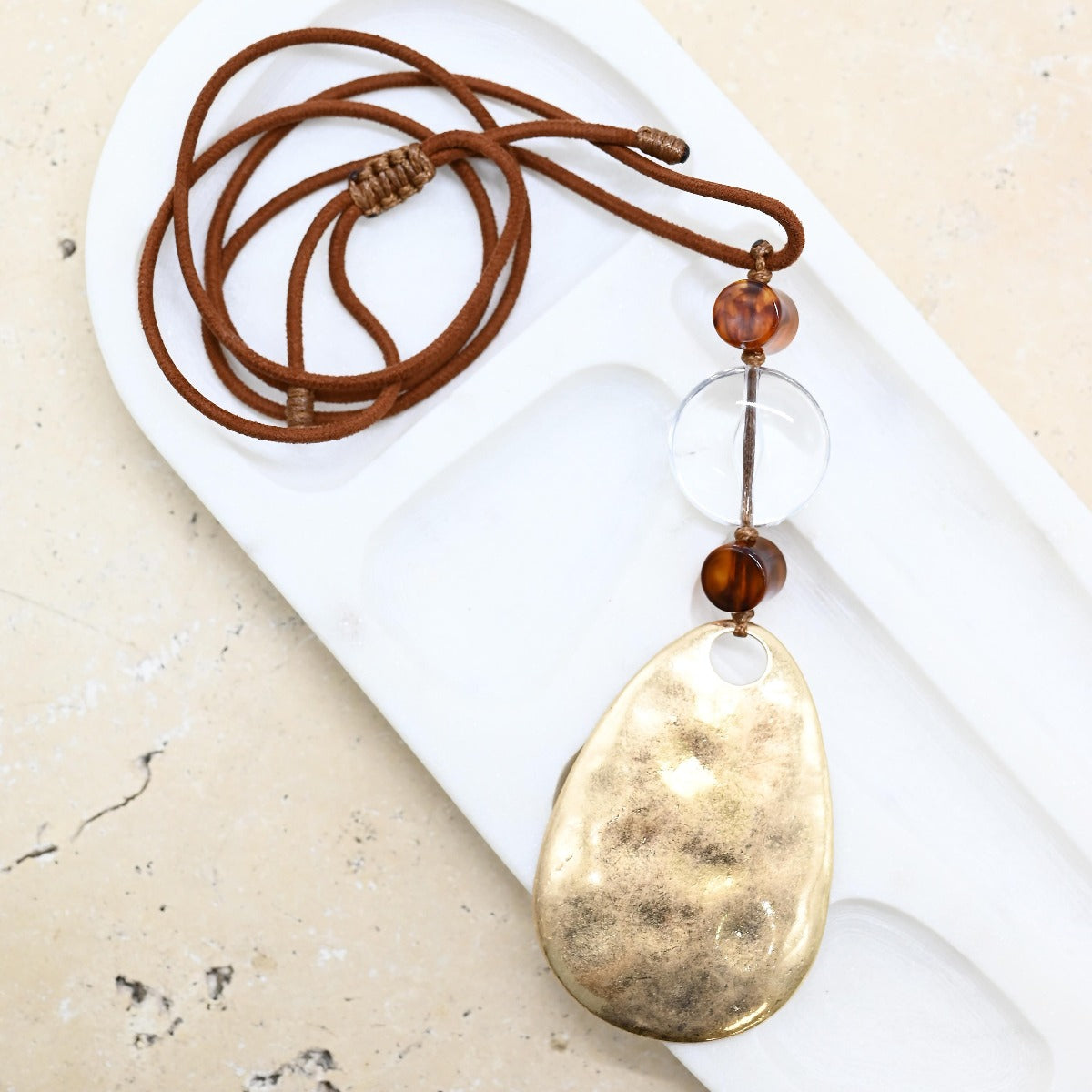 Acrylic resin alloy pendant necklace