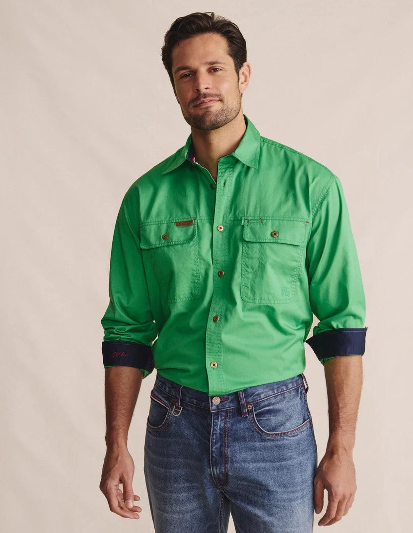 Armstrong Full Placket Workshirt - green