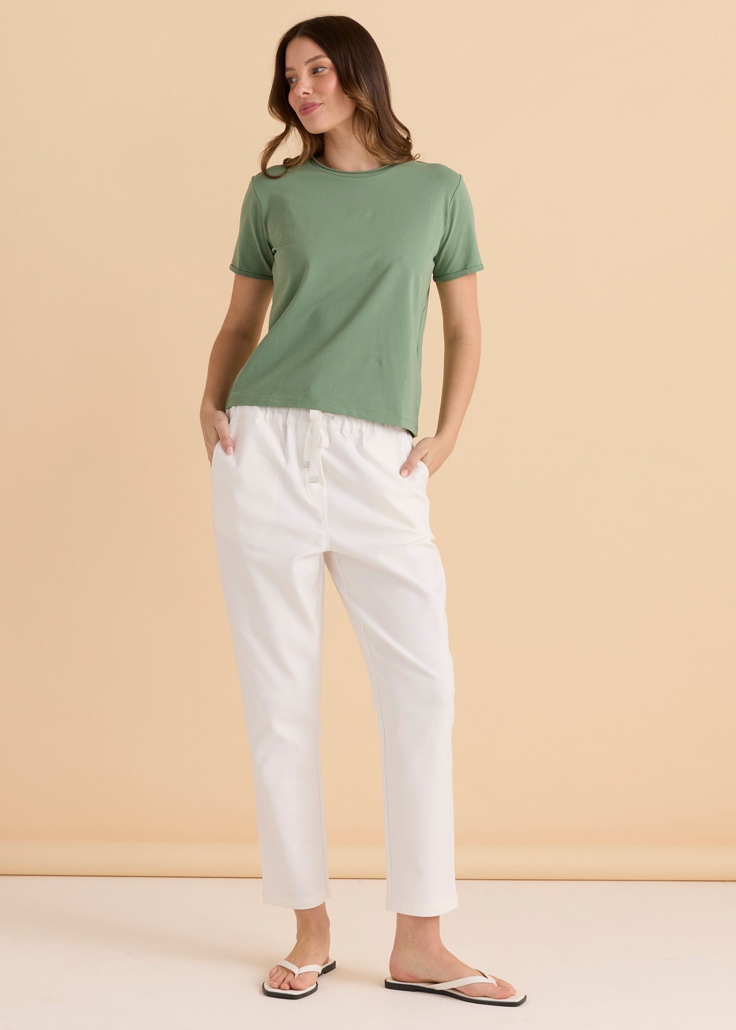 Cotton Slim Fit Tee Green