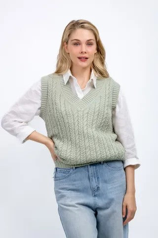 Pistachio knit vest