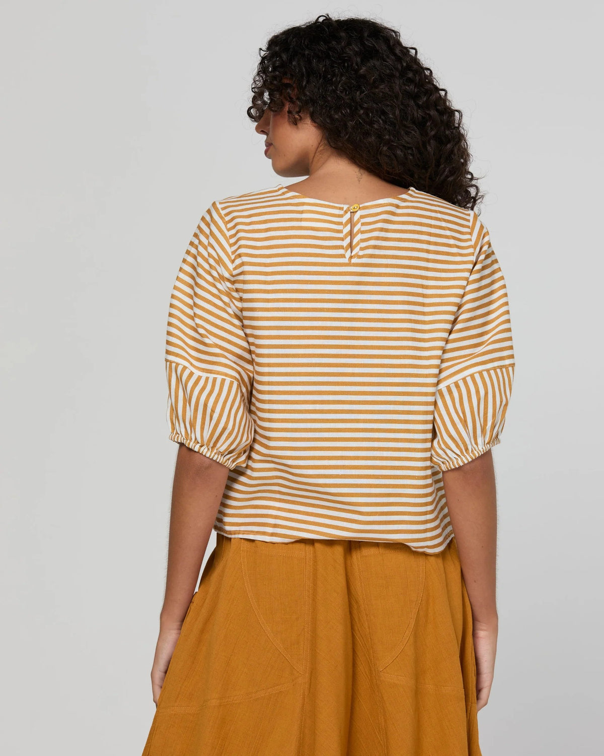 Ava Top Mustard Stripe