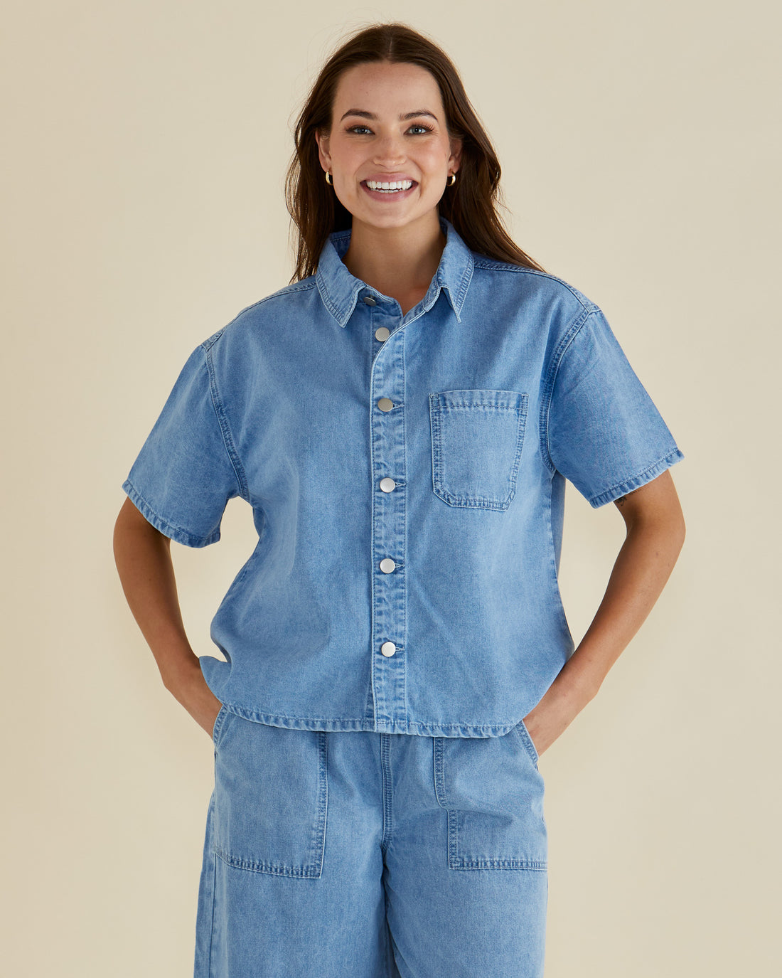 Saffra Short Sleeve denim shirt