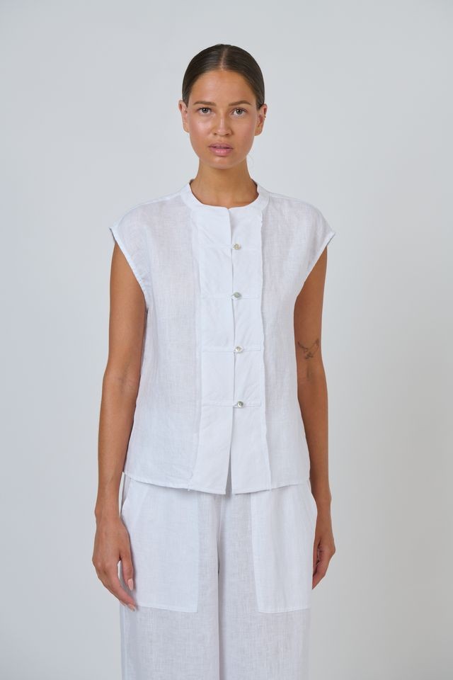 Lana linen top - white