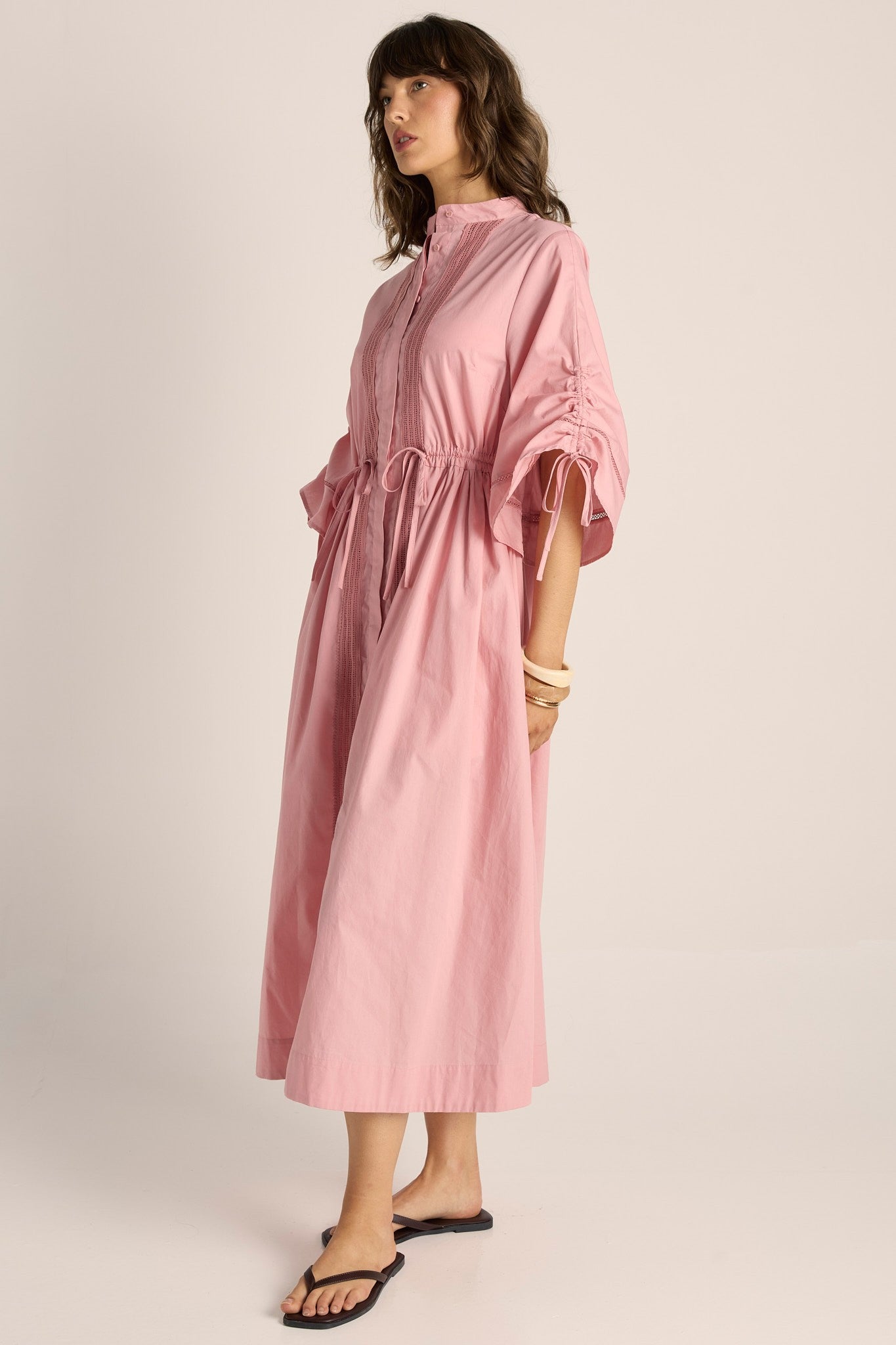 Etta Lace Detailed Dress - dusty rose