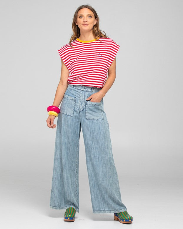 Bellissimo tee red stripe