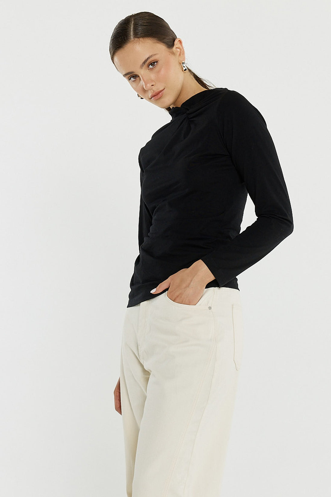 Nuala Wide Leg Jean cream