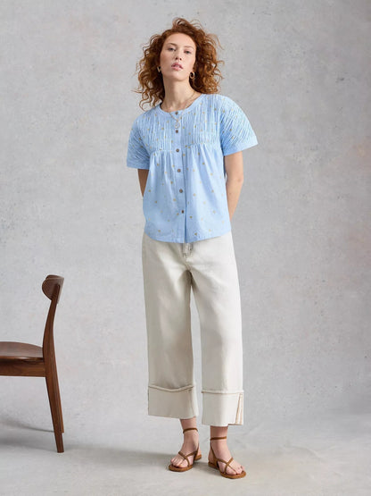 Tammie Organic Cotton shirt Blue MLT
